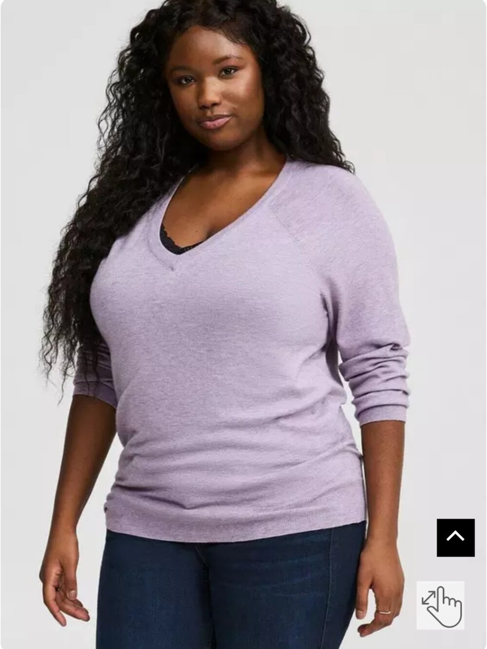 torrid Lavender Raglan V-Neck Lightweight Knit Sweater
